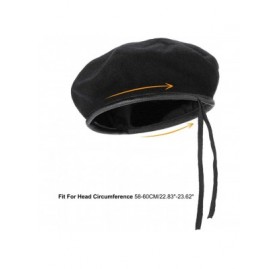 Berets AYPOW Berets Ladies Military Leather - Style A-black*1+red*1 - CG18ZH6W698 $11.65