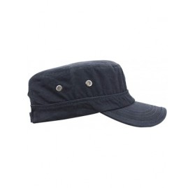 Baseball Caps Mens 100% Cotton Flat Top Running Golf Army Corps Military Baseball Caps Hats - Pleated Blue - CE18RK0H8LT $18.05