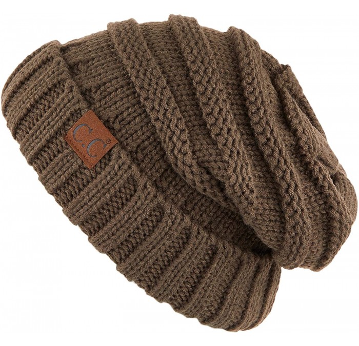Skullies & Beanies Hatsandscarf Exclusives Unisex Beanie Oversized Slouchy Cable Knit Beanie (HAT-100) - New Olive Solid - CT...
