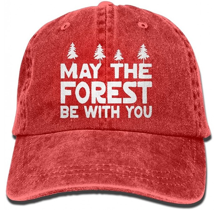 Baseball Caps Baseball Cap for Men and Women- May The Forest Be with You Design and Adjustable Back Closure Trucker Hat - Red...