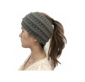 Skullies & Beanies Women Fashion Outdoor Solid Splice Hats Crochet Knit Holey Beanie Cap Headband - Dark Gray - CS18AHR3IUS $...