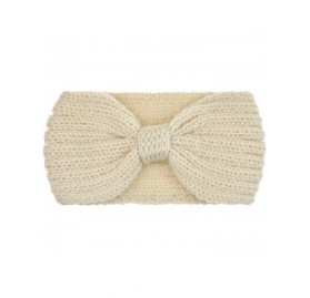 Headbands Crochet Turban Headband for Women Warm Bulky Crocheted Headwrap - 4 Pack Knot B - Black- Brown- Gray- Beige - C618I...