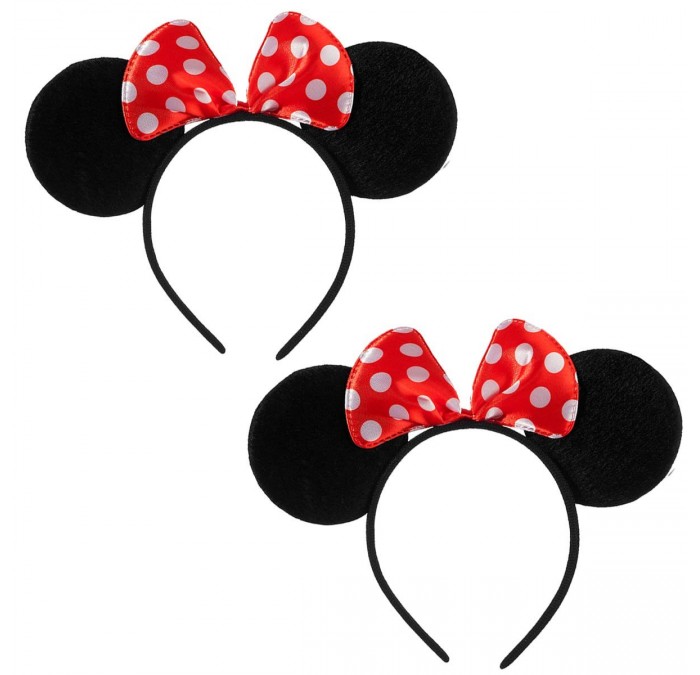 Headbands 2 Pcs Mouse Ears Headband Hairs Accessories for Children Mom Baby Boys Girls Birthday Party or Celebrations - C618X...