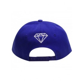 Baseball Caps Solid Diamond Snapback Cap - Royal - C211Y7E79EH $10.91