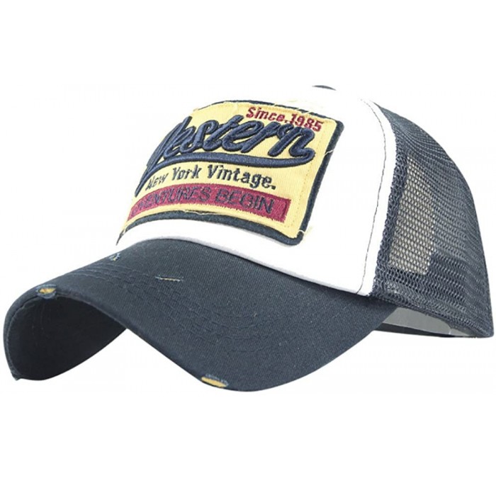 Baseball Caps Camouflage Summer Cap Mesh Hats for Men Women Casual Hats Hip Hop Baseball Caps - Lettle - Navy - CF18WQOKEMQ $...