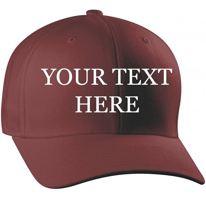 Baseball Caps Custom Embroidered Flexfit 6277 Baseball Hat - Personalized - Your Text Here - Maroon - CG18C8C3NLW $51.21