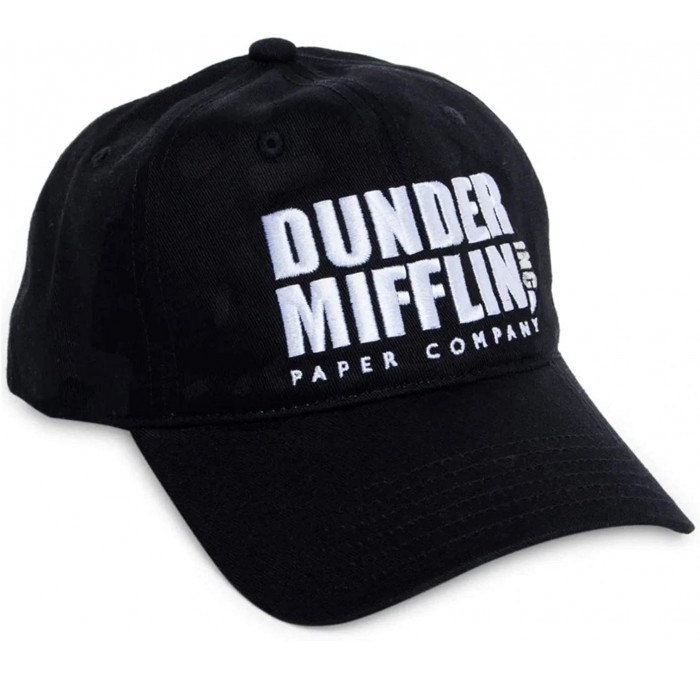 Baseball Caps Dunder Mifflin - Embroidered- Adjustable Back- Baseball Cap Hat Black - CZ195KSD83O $14.87