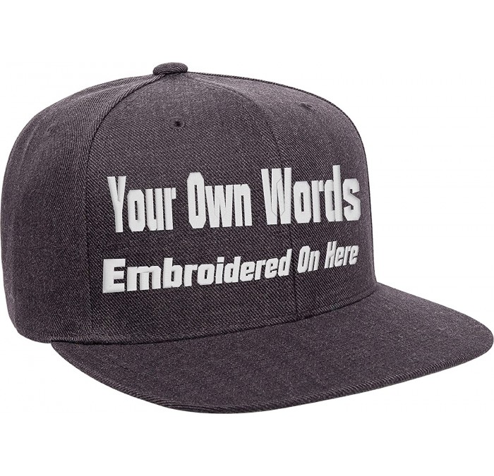 Baseball Caps Custom Snapback Hat Otto Embroidered Your Own Text Flatbill Bill Snapback - Dark Heather Gray - CR18706RYKN $48.05