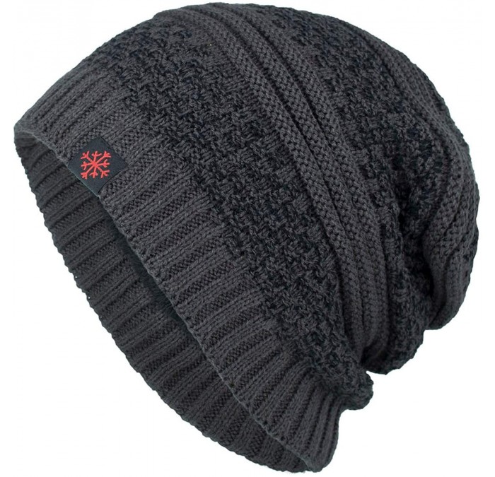 Skullies & Beanies Beanie Hat for Men Women Winter Warm Knit Slouchy Thick Skull Cap Casual Down Headgear Earmuffs Hat - CQ18...
