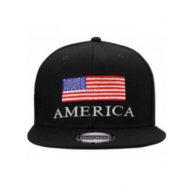 Baseball Caps USA American Flag Printed Baseball Cap Snapback Adjustable Size - America & Flag-black - C918HR6CMK4 $9.10