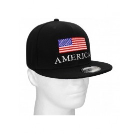 Baseball Caps USA American Flag Printed Baseball Cap Snapback Adjustable Size - America & Flag-black - C918HR6CMK4 $9.10