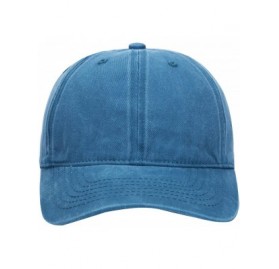 Baseball Caps Classic Cotton Adjustable Baseball Plain Cap-Custom Hip Hop Dad Trucker Snapback Hat - Retro Blue - C4183GIU24R...