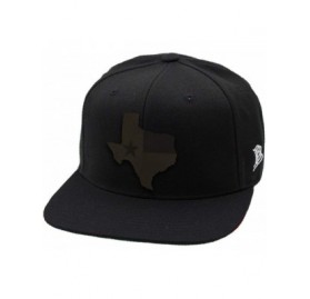 Baseball Caps Texas 'Midnight 28' Black Leather Patch Snapback Hat - Charcoal - CF18IGOOW74 $44.67