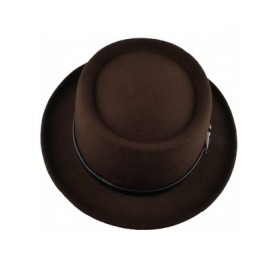Fedoras Pork Pie Hat 100% Wool Felt Women's/Men's Porkpie Breaking Bad Hats Flat Top Women/Men Fedora - Coffee - C3193WDX42W ...