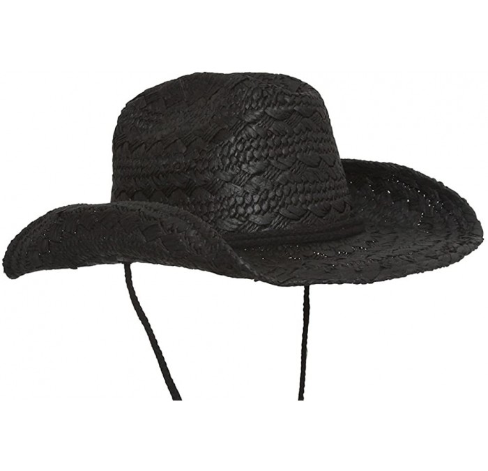 Baseball Caps Ladies Toyo Western Cowboy Hat w/Strap - Black - CT11Y94WEVD $33.90