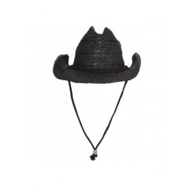 Baseball Caps Ladies Toyo Western Cowboy Hat w/Strap - Black - CT11Y94WEVD $16.25