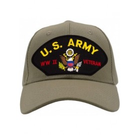 Baseball Caps US Army - World War II Veteran Hat/Ballcap Adjustable One Size Fits Most - Tan/Khaki - C118N823I74 $17.84