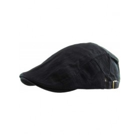 Newsboy Caps Classic Solid Cotton Denim Newsboy Ivy Gatsby Cabbie Ascot Hat Cap Adjustable - (107) Black - C811JFLVVTV $14.55