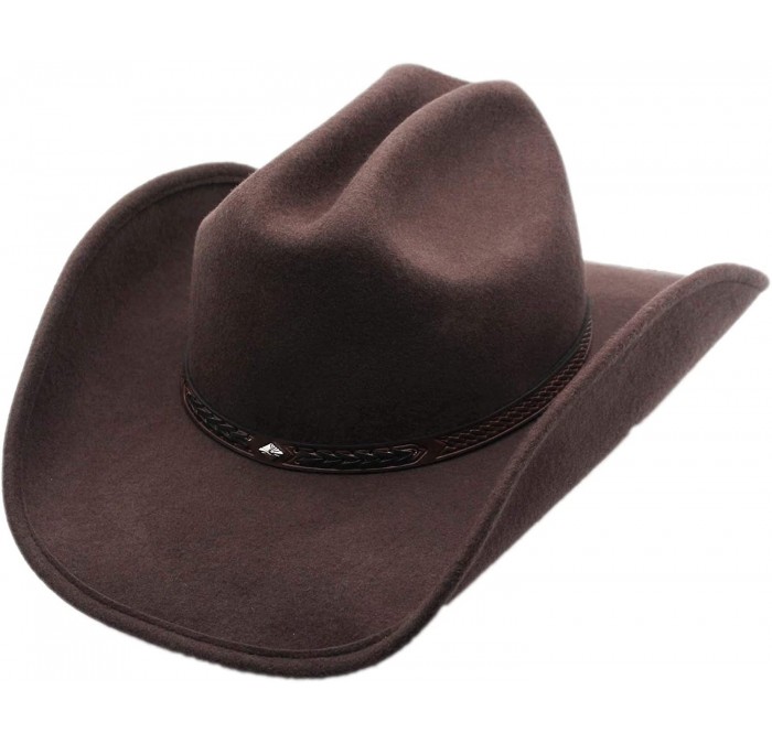 Cowboy Hats Shapeable Cattleman Cowboy Western Wool Hat- Silver Canyon - Brown - CV18KN6IC5A $119.27