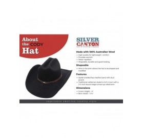 Cowboy Hats Shapeable Cattleman Cowboy Western Wool Hat- Silver Canyon - Brown - CV18KN6IC5A $46.90