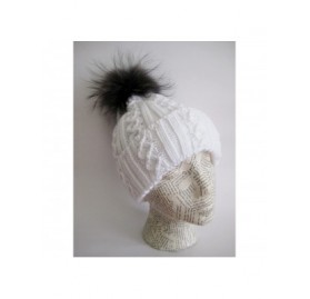 Skullies & Beanies Winter Women Asian Raccoon Pom Beanie Hat M-2013-340RN - White - CA11KBGFO8N $43.09