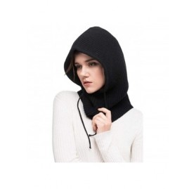 Balaclavas Balaclava Hood hat Windproof Soft Cashmere Fleece Knitted Ski Face Mask for Men Women Children - Black - CV18LX2SM...