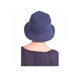 Bucket Hats Sun Protection UPF 50+ Bucket Hat - 100% Cotton with Aloe Vera Lining - Upf Blue Denim - Large - C918QGE6Y9Q $27.59