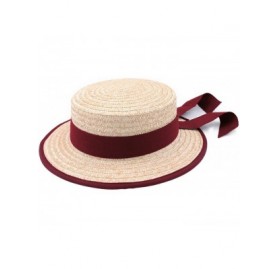 Fedoras Gondolier Boater Hat Gondolier Straw Size 53 cm 88-Sangria - CR18E5NAAS6 $40.71
