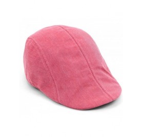 Newsboy Caps Unisex Classic Solid Color Ivy Hat - Red - CH17YT9MW6C $9.95