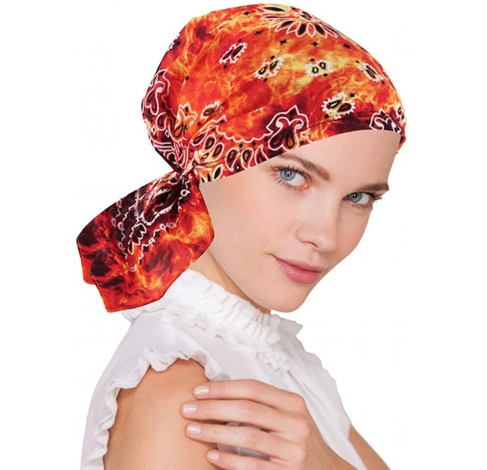 Skullies & Beanies Paisley Bandana Scarf Pre Tied Cotton Chemo Hat Beanie Turban Headwear for Cancer - C118Q6QXWYA $14.35