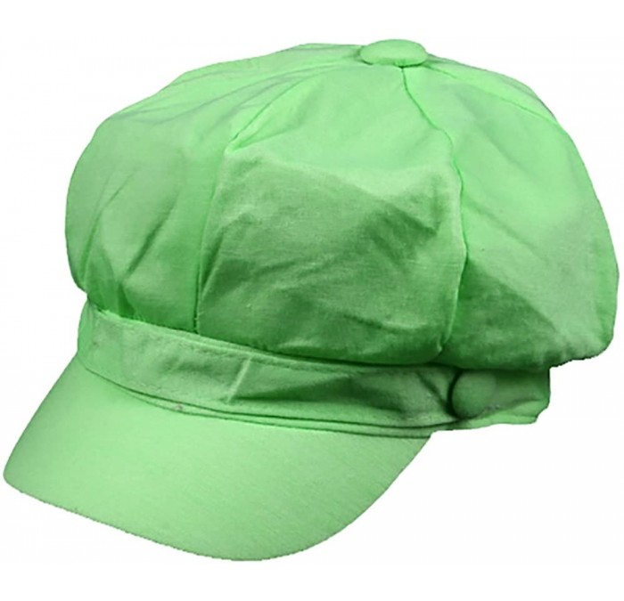Newsboy Caps Classic Bright Neon Colors Newsboy Style Light Hat 700HC - Neon Green - CW11C01K06D $22.18