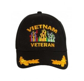 Baseball Caps Vietnam Veteran Ribbon Flames Black Adjustable Cap - CT11KK7OT7F $11.96