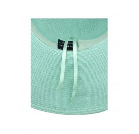 Sun Hats Classic Semi-Floppy Brim Metallic Band Metallic Thread Straw Sun Hat - Mint - CS18SZK96RT $27.39