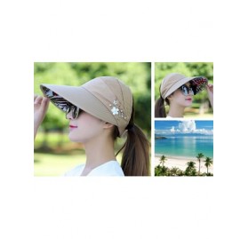 Sun Hats Sun Hats Wide Brim Anti-UV Visor Hats Sunscreen Beach Cap - 6 - C01847MTKS8 $9.63