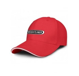 Baseball Caps Unisex Man's Baseball Hats Cotton Adjustable Mesh Flat Brim-Freightliner-Trucks-Flat Caps - Red-8 - CH18T754X6N...