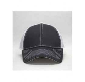 Baseball Caps Plain Two Tone Cotton Twill Mesh Adjustable Trucker Baseball Cap - Charcoal Gray - C918CX6HMTG $14.51
