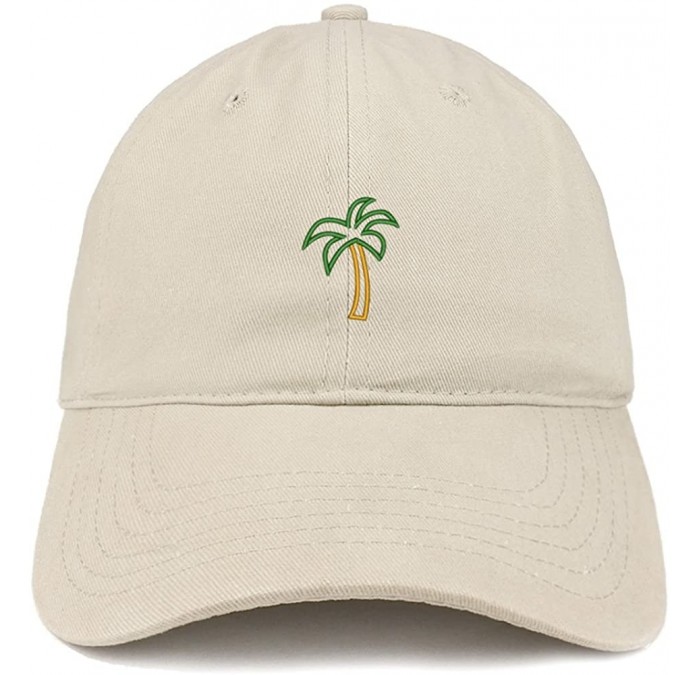 Baseball Caps Palm Tree Embroidered Dad Hat Adjustable Cotton Baseball Cap - Stone - CV12N8RWDQT $34.80