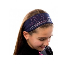 Headbands Field Hockey Rhinestone Stretch Headband for Girls- Teens and Adults - Maroon - CL11QC7QULZ $11.89