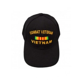 Baseball Caps Combat Veteran Vietnam Ribbon Cap Black - CW18EDELKMS $14.24