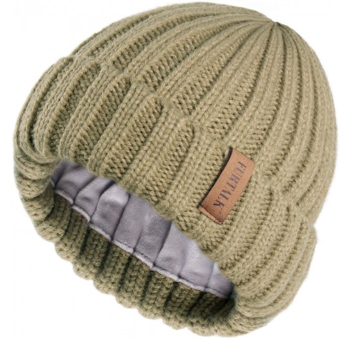 Skullies & Beanies Winter Beanie for Women Fleece Lined Warm Knitted Skull Cap Winter Hat - 15-treegreen - CE18UZNAKX4 $14.39