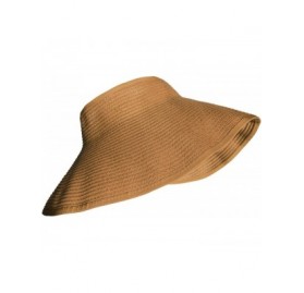 Sun Hats Foldable Beach Visor Wide Brim Sun Hat - Brown - C111VT4921L $9.63