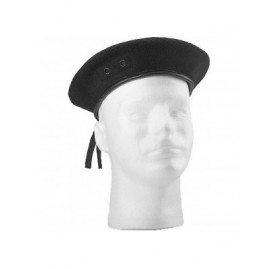 Berets Classic Wool Military Beret with Eyelets Army Hat - Black - CF18EDRKZOA $31.95