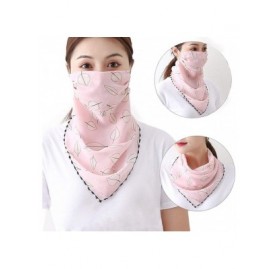 Balaclavas 2pcs Women Floral Face Mask Dustproof Ice Silk Neck Gaiter Protector Ear Loops Collar Bandana Scarf Balaclava - CQ...