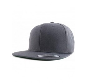 Baseball Caps Flexfit Oversize XXL Structured Blank Flatbill Snapback Cap - Charcoal - CK18LNNOESE $15.09