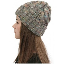 Skullies & Beanies New Women Keep Warm Winter Casual Knitted Hat Wool Hemming Hat Ski Hat - Gray3 - CS1932MAQL0 $9.23