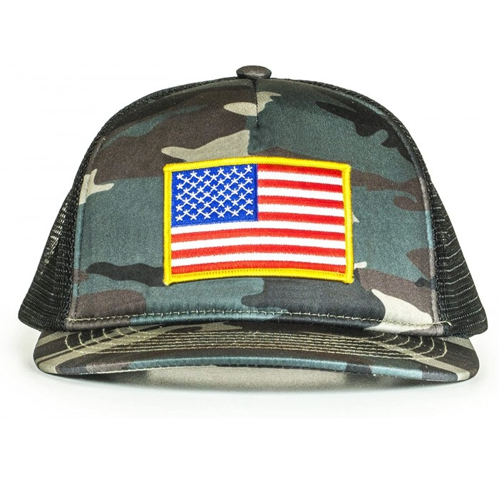 Baseball Caps USA Mesh Trucker Hat (Snapback Baseball Cap) USA Hat - Sun Protection - Camouflage - CJ183X2EQD7 $24.85