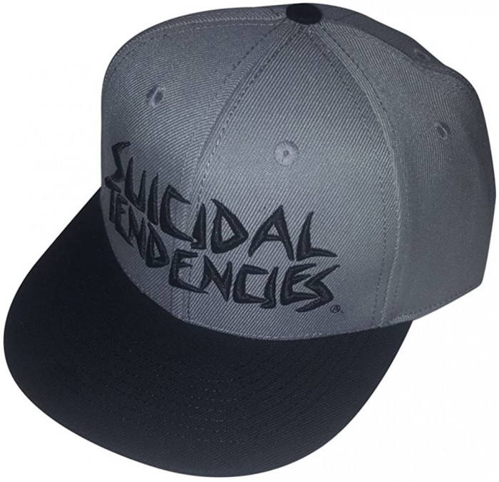 Skullies & Beanies Suicidal Tendencies Logo Gray Embroidered Snapback Baseball Hat Cap - CZ1832ETG80 $65.26