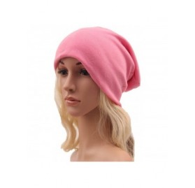 Skullies & Beanies Unisex Women Thin Solid Baggy Slouchy Oversized Cotton Sleep Beanie Hat Skull Cap - Pink B - CQ12LZVGEFT $...
