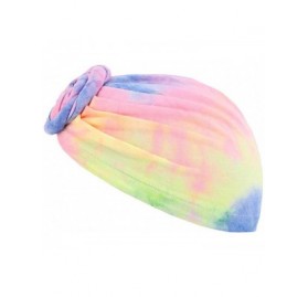 Skullies & Beanies Shiny Flower Turban Shimmer Chemo Cap Hairwrap Headwear Beanie Hair Scarf - Powder Blue & Beige - CO18WAMO...