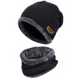 Rain Hats Two-Piece Knit Windproof Cap Winter Beanie Hat Scarf Set Warm Thicking Hat Skull Caps for Men Women Fashion - C4193...